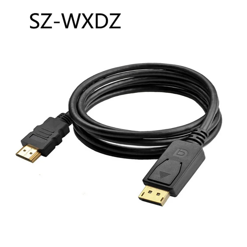 SZ-WXDZ 1,8 m/2 m порт дисплея DP к HDMI кабель M/M позолоченный Дисплей порт видео адаптер 1080 P для ПК HDTV проектор