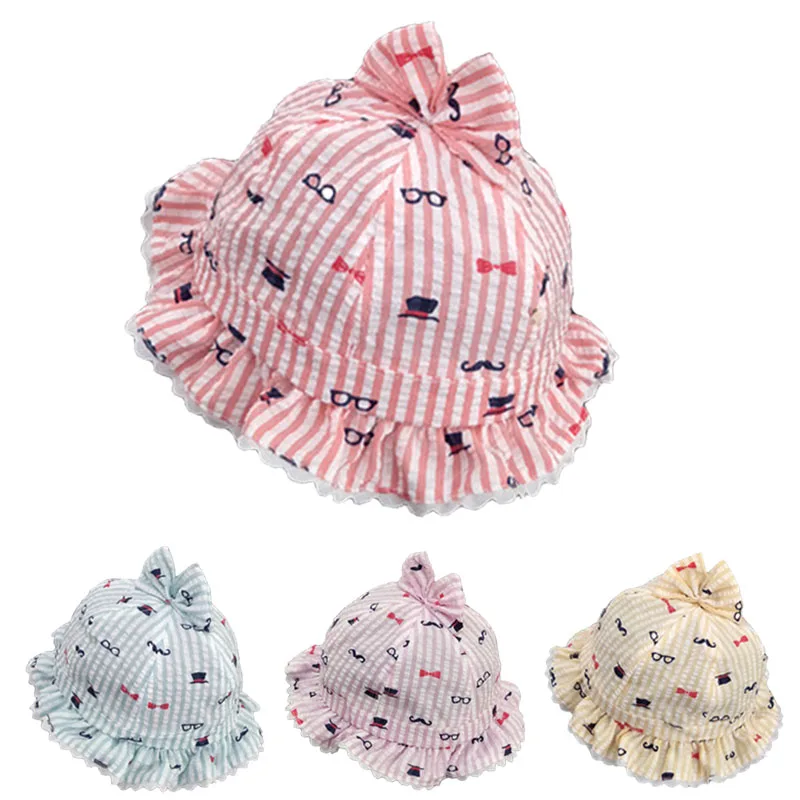 New Fashionable Lace Girls Hat Baby Bucket Cap Summer Child For Girl Newborn Photography Props Kids Sun Straw | Детская одежда и