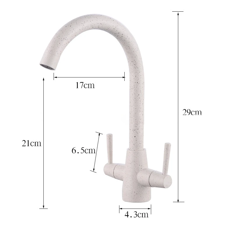 Кухонный кран с двумя ручками раковина кран поворотный смеситель ванная комната холодная и горячая раковина для ванны смеситель воды кран набортный смеситель - Цвет: Beige