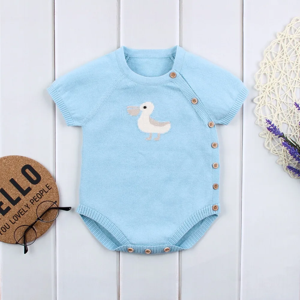 

Newborn Baby Bodysuit for Girls Short Sleeve Body Tops 0-18M Cartoon Knit Infant Bebes Funny Onesie Toddler Kids Outfits Clothes
