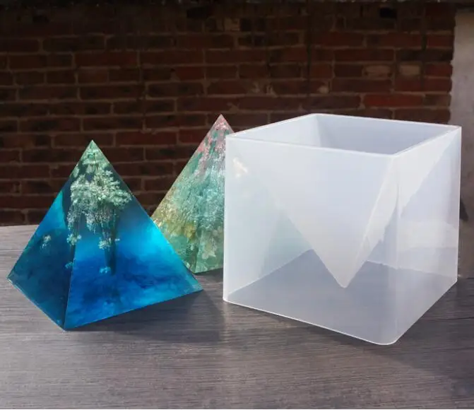3D Super Pyramid Silicone Mold 15cm DIY Handmade Ornament Decoration Craft Mould Epoxy Dried Flower Molds | Украшения и