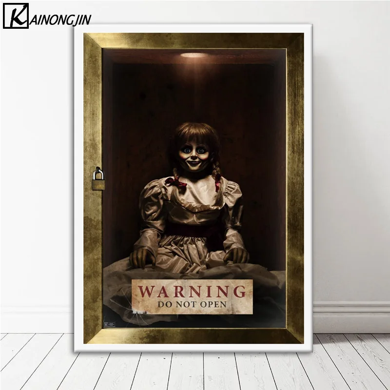 Annabelle Horror Movie Canvas Pictures 2019 Paranormal Film Wall Art Poster 