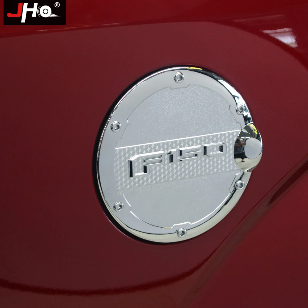 

JHO ABS Chrome Fuel Gas Fuel Oil Tank Cover Trim Overlay Cap For 2015 2016 2017 18 Ford F-150 Raptor Pickup Styling Accessories