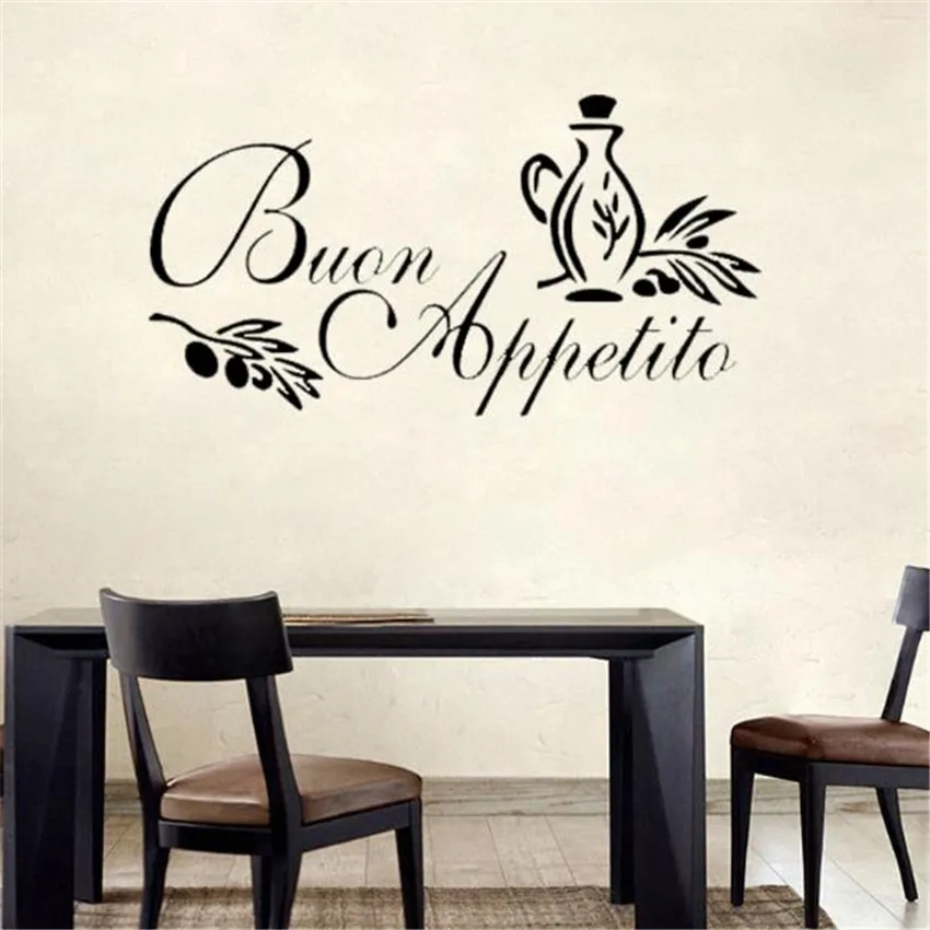 Buon Appetito Wall Art Sticker Italian Quote Kitchen Decal