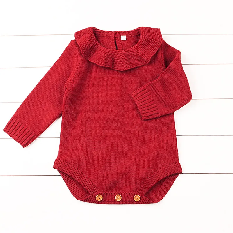 Emmaaby/Повседневные зимние свитера для маленьких девочек; одежда; Однотонный костюм для новорожденных мальчиков; теплый вязаный шерстяной свитер с длинными рукавами