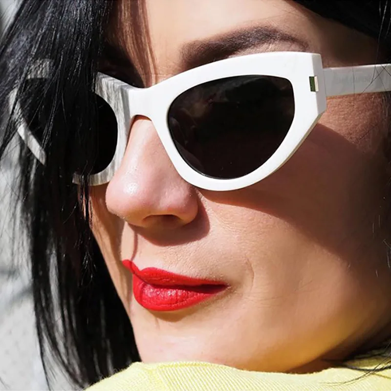

Higodoy Plastic Cateye Women Sunglasses Oversized Vintage Cat Eye Red Lens Sun Glasses Female
