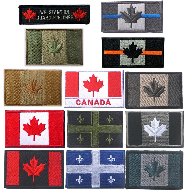 Canada Flag Embroidery Patches Military Patch Tactical Hook Patch Badge 