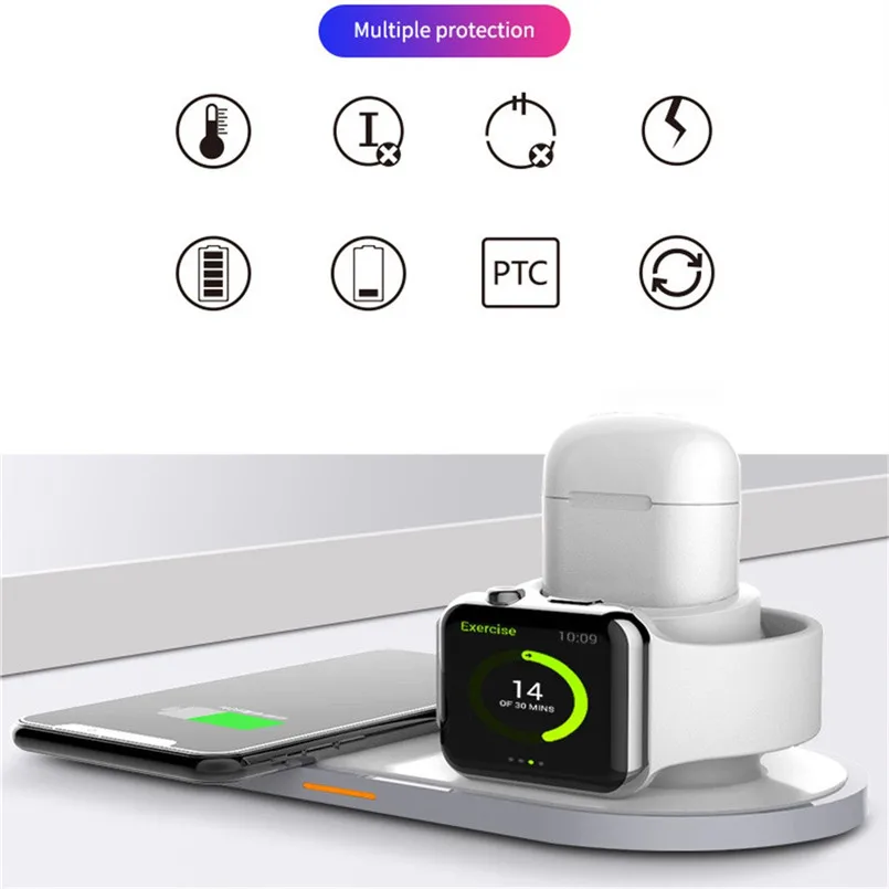 3 in 1 Function Charging Pad Qi Wireless Charger Station For Smart Phone forApple Watch AirPods 40MR22 | Электроника