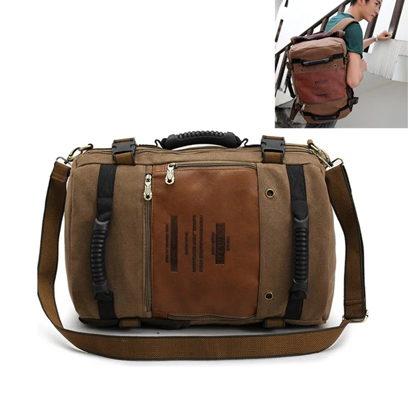 KAUKKO FH09 Men Multipurpose Canvas Large Shoulder Bag Backpack Dark Khaki 88 LBY2017 цена KAUKKO FH09 Men Multipurpose Canvas Large Shoulder Bag Backpack Dark Khaki 88 LBY2017 цены онлайн