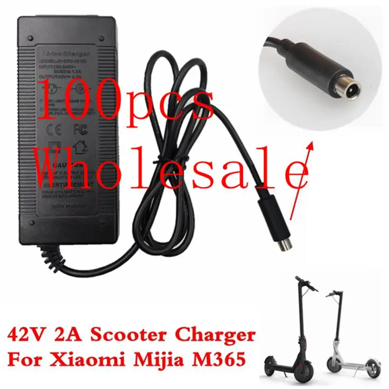 100PCS 42V 2A Scooter Carregador Adaptador de