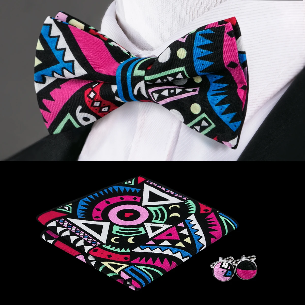 F 685 Hi Tie Новый дизайн мужской галстук бабочка набор конфетных цветов платок