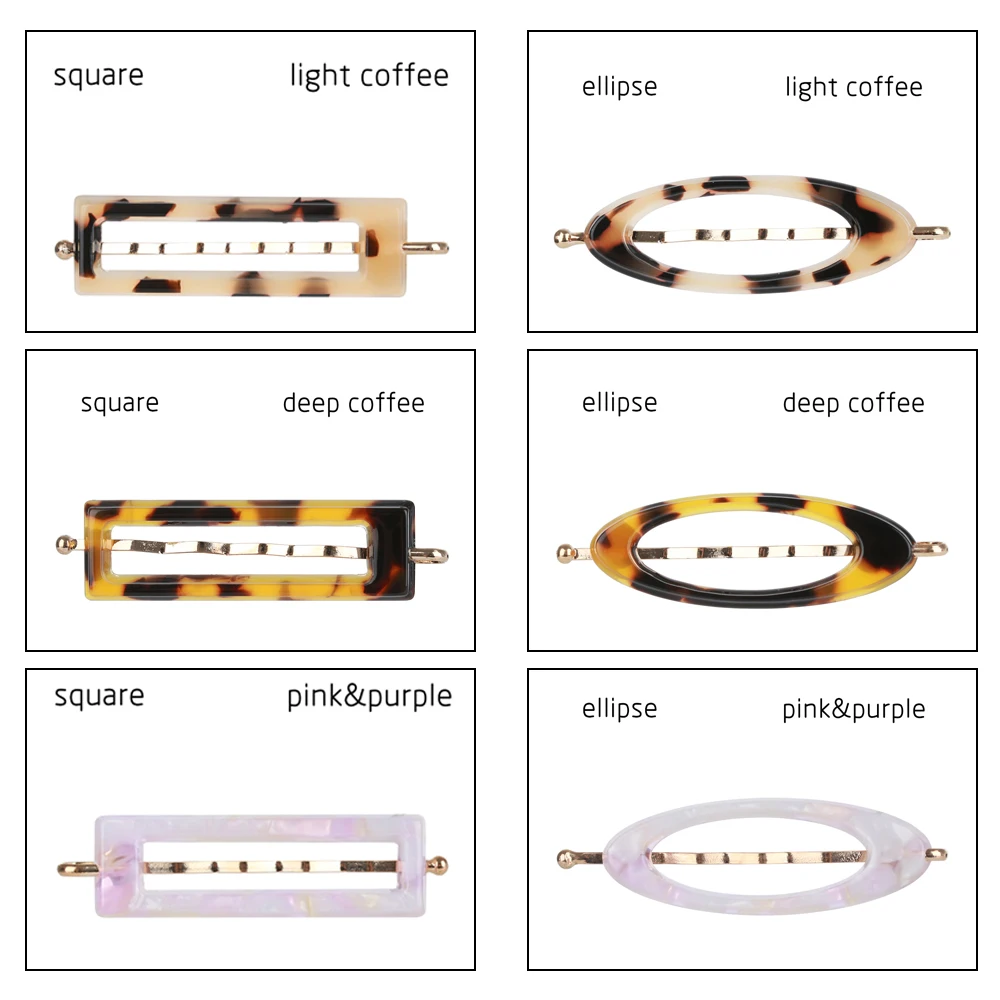 Корейский стиль, женские модные резиновые мраморные заколки для волос, геометрические овальные прозрачные заколки для волос, женские милые аксессуары для волос