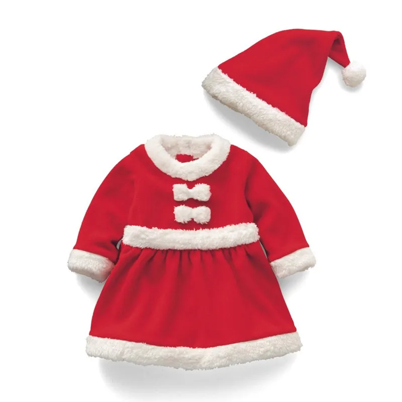 Goldbuddy Детские Рождественские боди со шляпой для маленьких мальчиков девушка платье Санты, костюм Санта Клаус праздник Костюмы 3 компл./лот