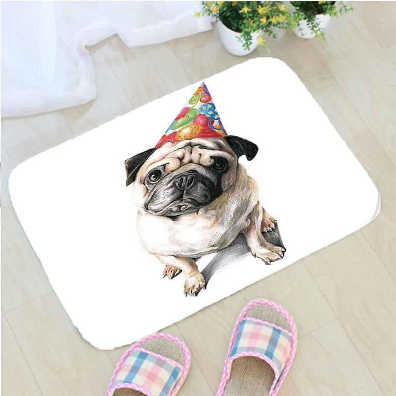 

Cute Dog Cat Bath Mat Flannel Cartoon Dog Cat Printing Home Decor Door Mat Bathroom Non-slip Mat Vloermat Badmat Tapis de bain