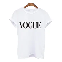 Suumer женская футболка VOGUE с буквенным принтом Брендовая женская футболка свободного кроя с коротким рукавом и круглым вырезом топы camisetas mujer