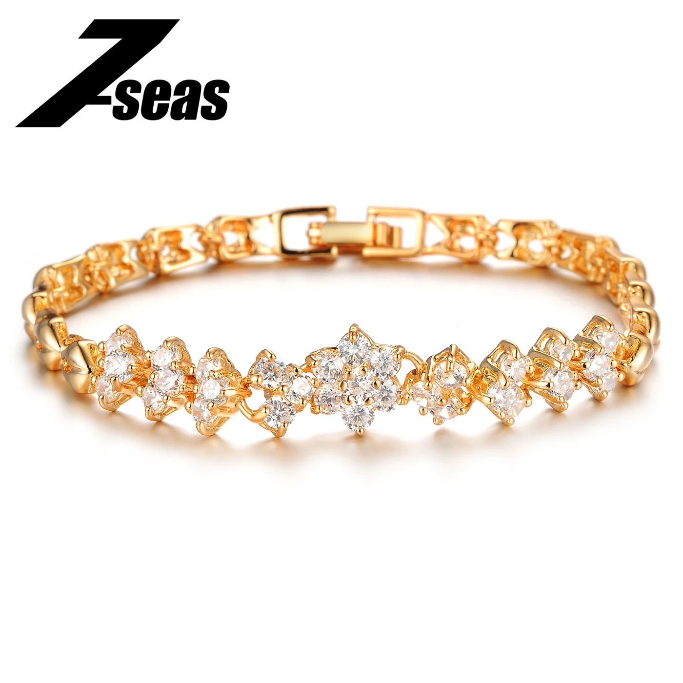 Buy 7SEAS New Fashion Tennis Bracelet Gold Color