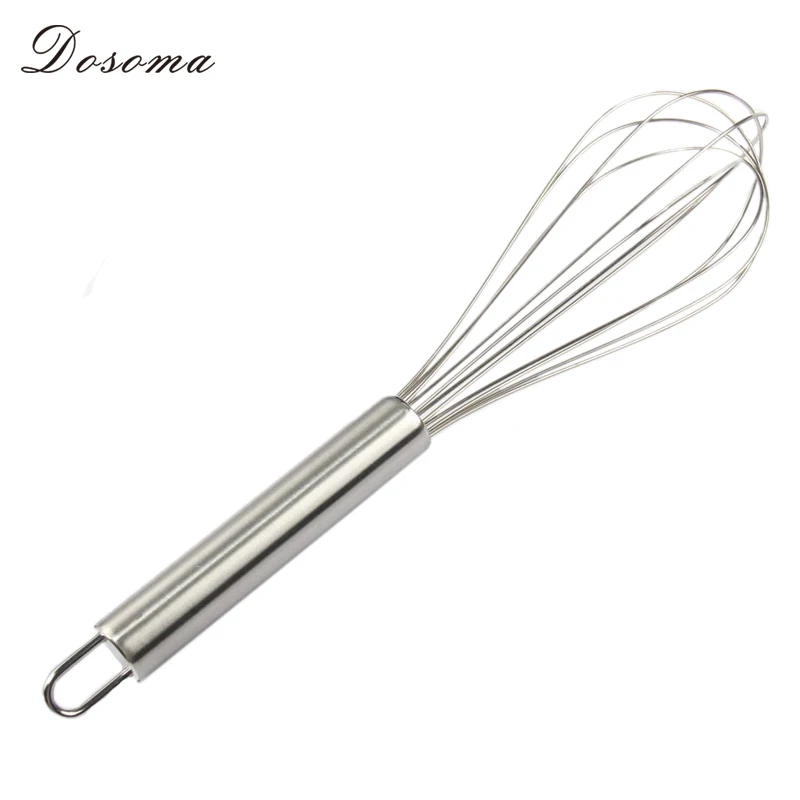 10'' Bakeware Manual Egg Beater Stainless Steel Handle Whisk Milk Cream