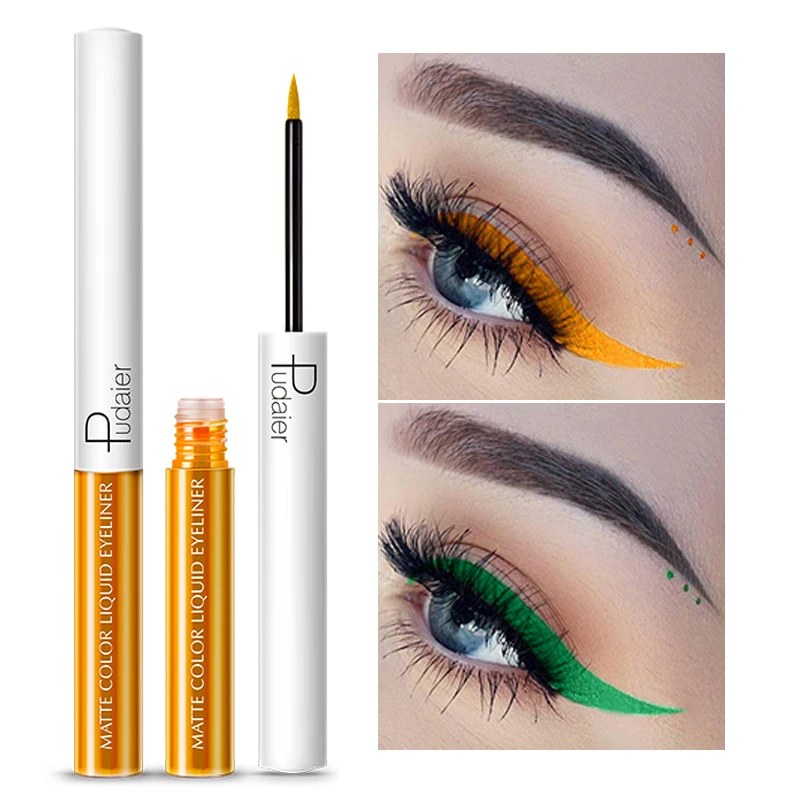 

Pudaier Colorful Matte Eyeliner Liquid Pigments Eye Makeup Waterproof Black Red White Liquid Eye Liner Maquillage Yeux Cosmetics