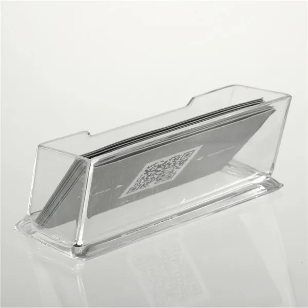 1pc Clear Acrylic Business Card Holder Display Stand Desk