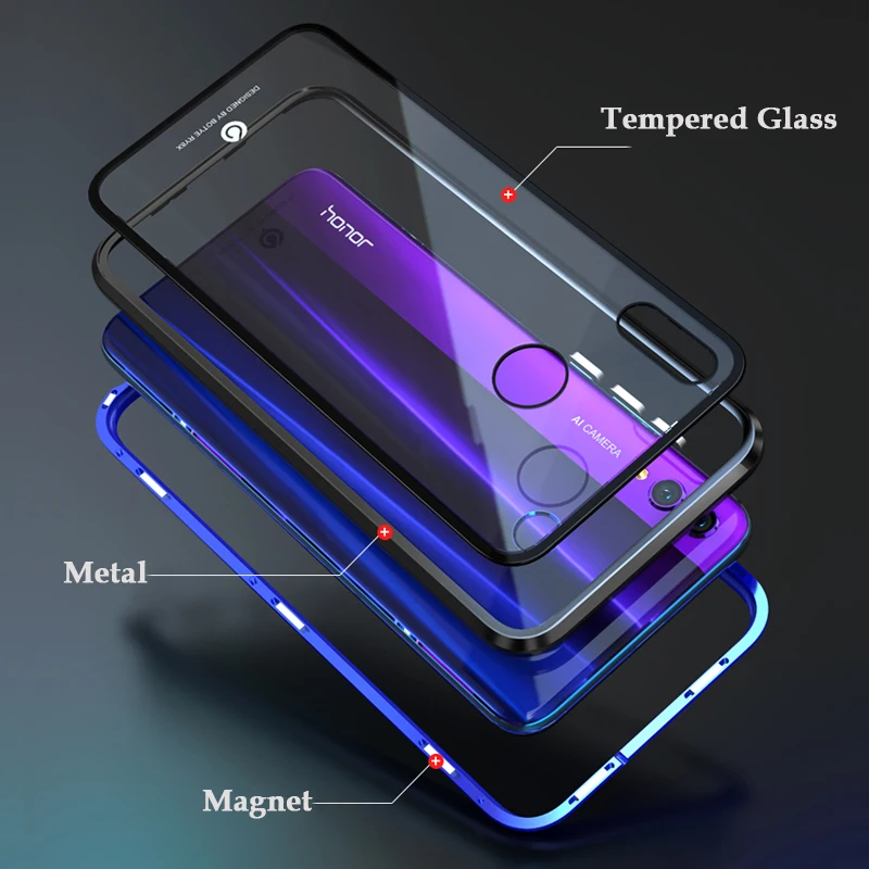 Металлический Чехол Bobyt для Honor 8x прозрачный чехол из закаленного стекла