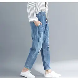 С эластичной резинкой на поясе из эластичного денима Материнство для живота джинсы на осень, весну Штаны Одежда для беременных женщин