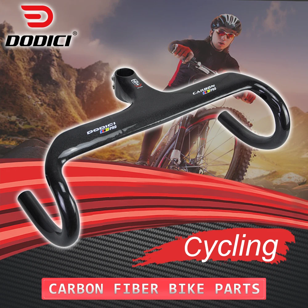 DODICI Pro Bicycle Carbon Handlebar Road 28.6mm Gloss Ultralight
