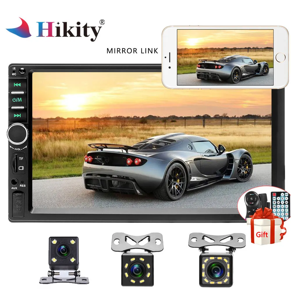 

Hikity Autoradio 2 Din General Car Models 7'' Touch Screen Car Radio Bluetooth Audio Stereo MP5 Player Support Rear View Camera