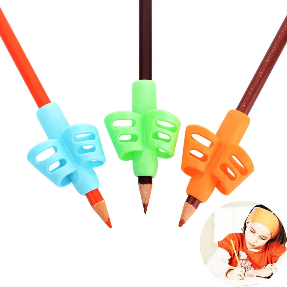 

3 pcs Children Pencil Holder a pen correction Writing Aid Grip Posture Silicone Correction Tools Practise Device Postures Grip
