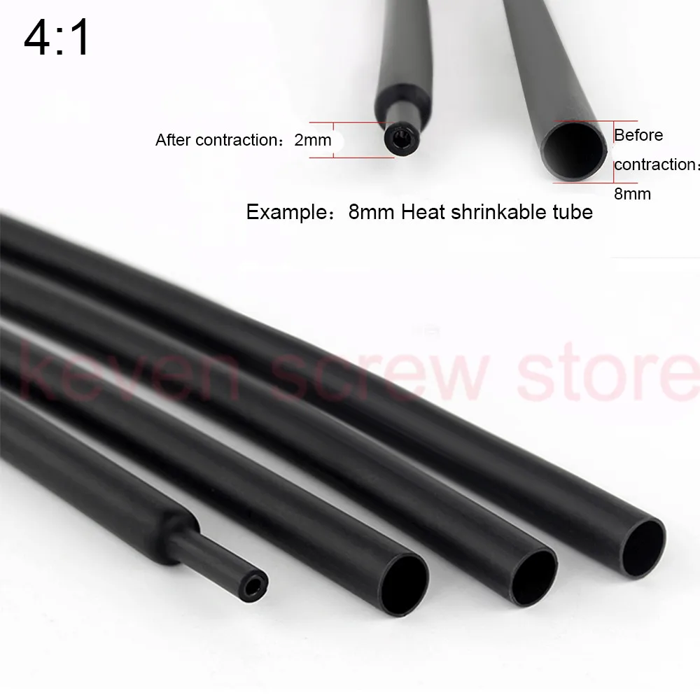 

1M/lots 4:1 Diameter 4mm-18mm Heat Shrink Tube with Glue Dual Wall Tubing Adhesive Lined Sleeve Wrap Wire Cable kit