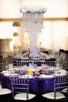 

30 days sent order,luxury round shape crystal without flower wedding centerpiece flower stand with led light