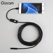 Gizcam 1,5 м 7 мм водонепроницаемый IP67 Android эндоскоп осмотр USB бороскоп трубка змея мини камера s микро камера