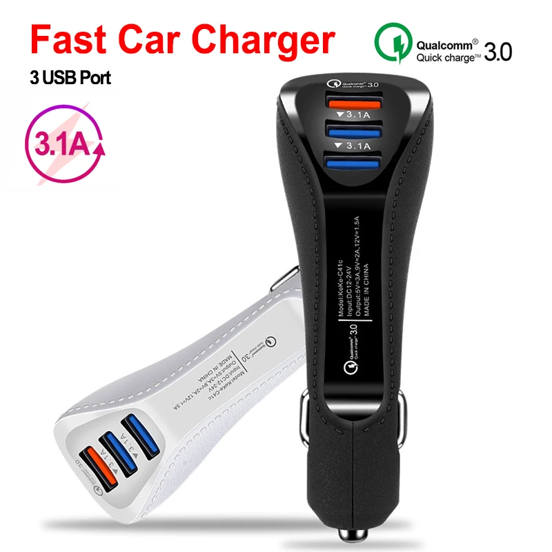 

QC Quick Charge 3.0 Dual Car Charger Adapter Auto Mobile Phone Charger for Xiaomi Samsung iPhone X 8 7 4 5 6 Fast Phone Charger