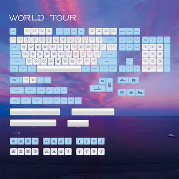 

XDA World Tour keycaps PBT material Dye-suubed 161 keys for cherry mx mechanical keyboard
