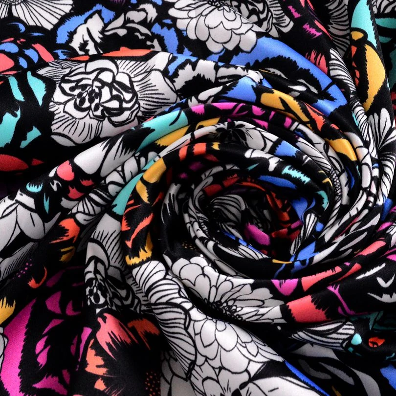 [BYSIFA] брендовый черный женский шелковый шарф 90*90 см матовый квадратный атласный платок модные аксессуары весна осень Шелковый шарф