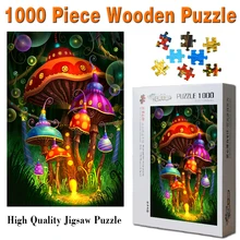 Сказка гриб головоломки 1000 шт. взрослых головоломка деревянные головоломки мультфильм Пазлы для детей развивающие игрушки, подарки