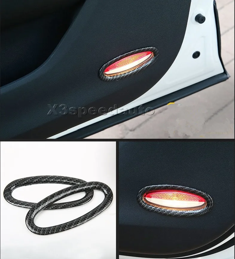 Автомобильная лампа для передней двери, предупреждающий поворотник, световая крышка, 2 шт, для Renault Koleos - Цвет: Carbon Fiber Style