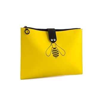 

NEW Yellow Buzzing Bee Pencilcase Pencil Bag Cosmetic Zippered Handbag Makeup Storage Organizer Document File Pouch Folder Bag