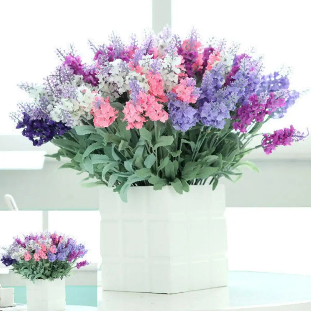 

10 Heads 1 Bouquet Faux Silk Lavender Fake Garden Plant Flower Home Decor Artificial & Dried Flowers