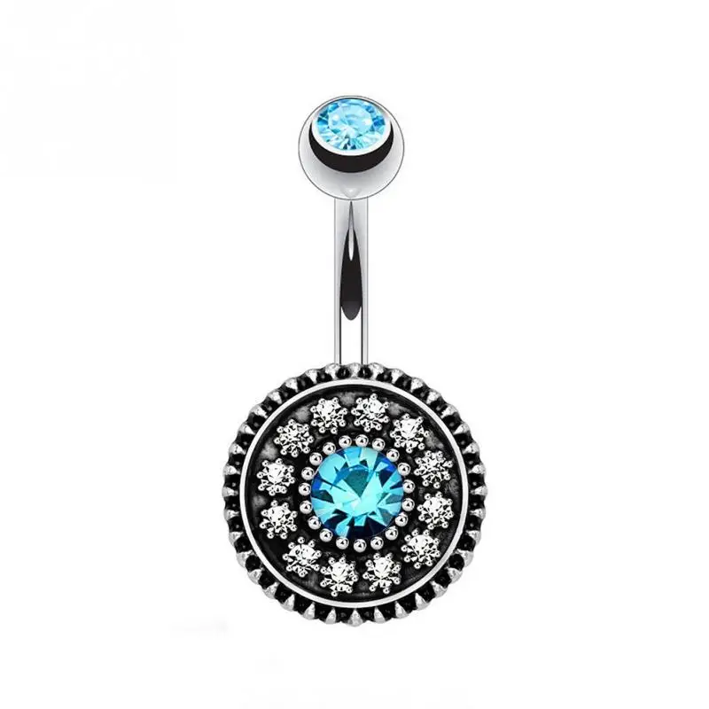 

Vintage Shield Surgical Steel Belly Button Navel Ring Dangle Body Piercing Jewel