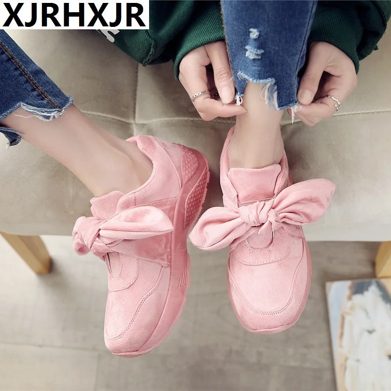 

Size 36-42 Women's Bow Sneakers Popular Satin Bowknot Running Shoes Cushioning Support Sports Shoes Bowknot Sneakers Women Pink