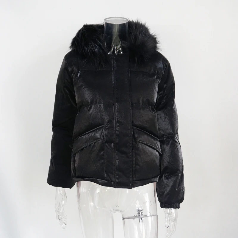 Белла философия искусственный мех с капюшоном Стеганое пальто зимнее пальто для женщин на молнии с длинным рукавом модные Свободные Повседневные верхняя одежда