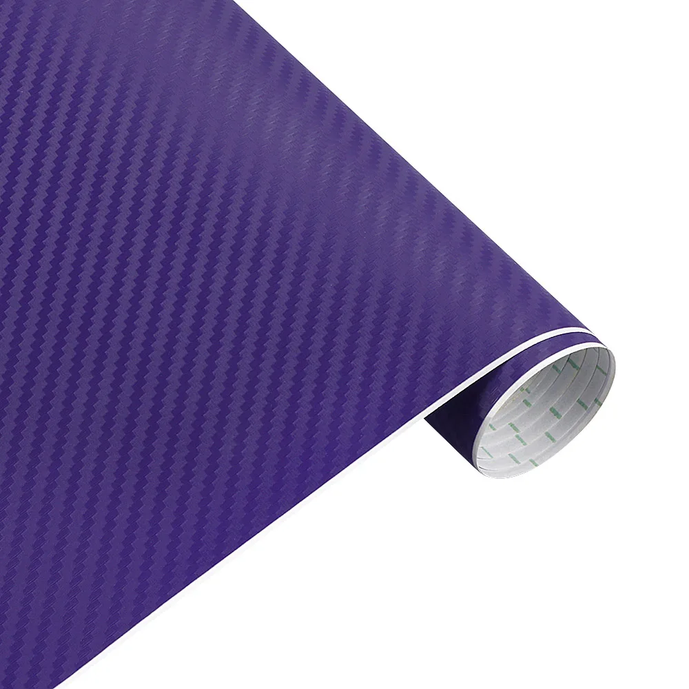50 см в ширину 3D углеволоконная Виниловая пленка 3M наклейки для автомобиля Водонепроницаемый DIY авто для транспортного средства, мотоцикла, автомобиля Тюнинг Обёрточная бумага рулон стайлинга автомобилей - Название цвета: Фиолетовый