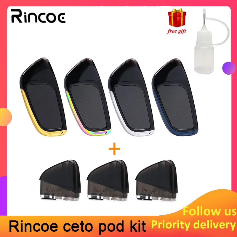 

Original Rincoe Ceto Vape Pod System All-in-one Starter Kit with 370mAh Battery 2ml Cartridge vs justfog c601 suorin air kit