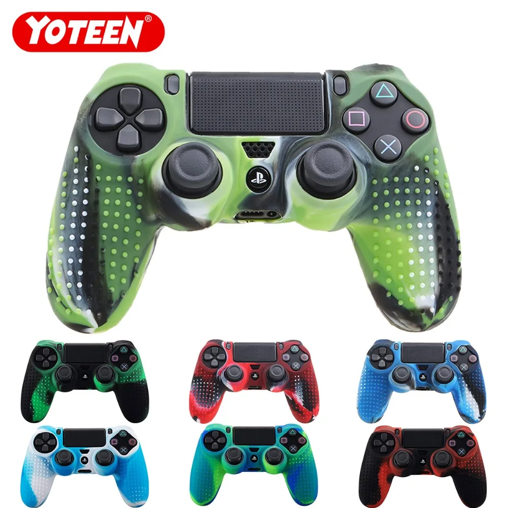 

YOTEEN Mix Color For Dualshock 4 Case Studded Dots Silicone Rubber Gel Skin for Sony PS4 Slim/Pro Controller Cover Case Colorful