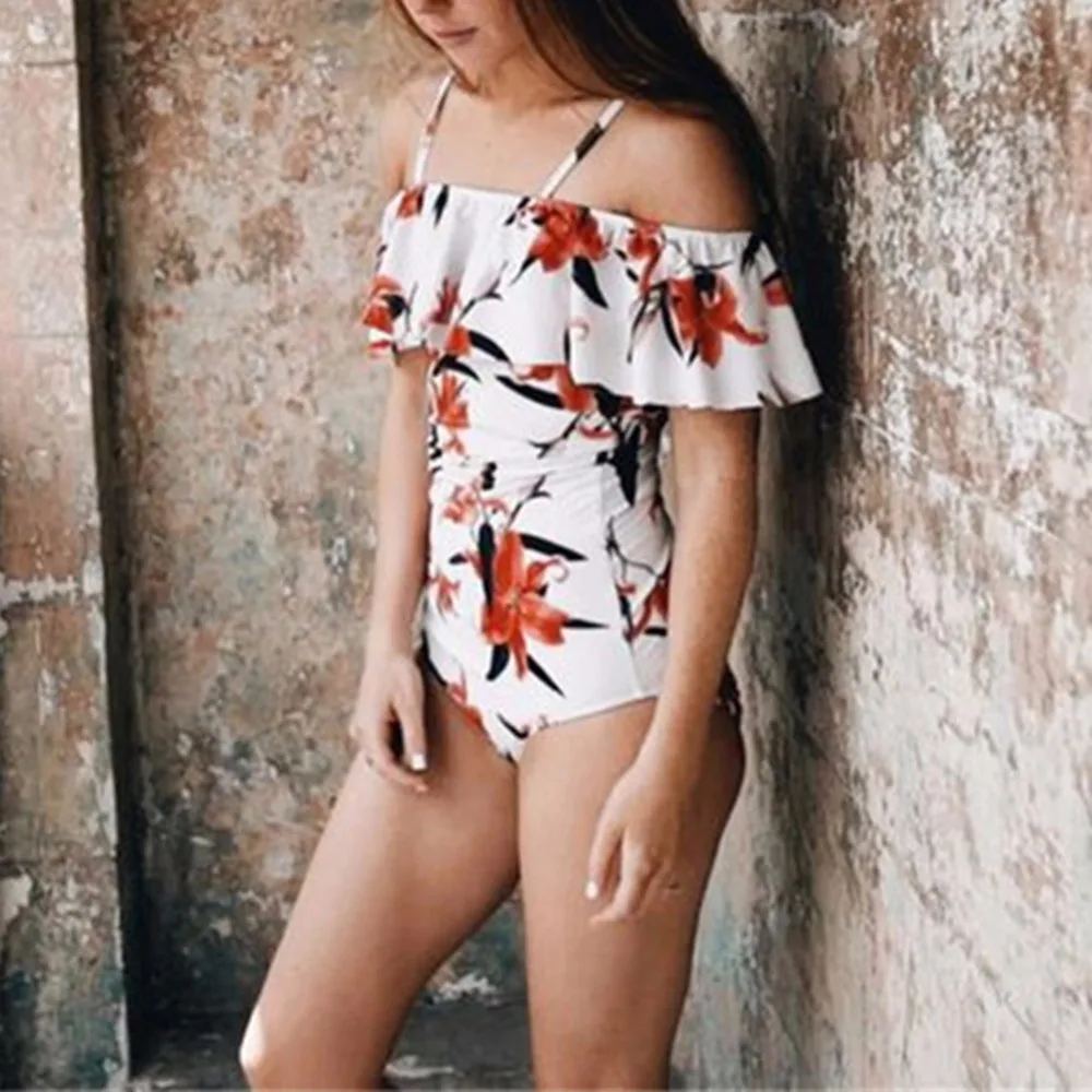 New-One-Piece-Swimsuit-Women-Sexy-Swimwear-Female-Ladies-Summer-Flower-Printed-Ruffled-Off-Shoulder-Bangdage