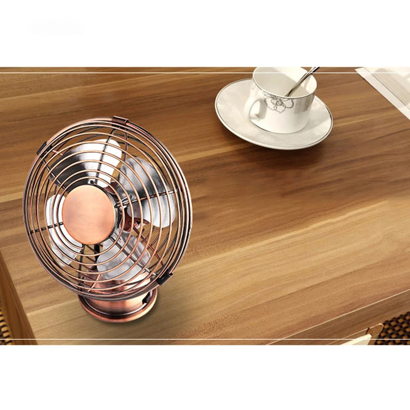 Desktop Electrical Fans Retro USB Fan Mini Table Antique Fan Portable Table Steel Fan with Switch Angle Adjustable Mini Silent Desktop Electrical Fans Retro USB Fan Mini Table Antique Fan Portable Table Steel Fan with Switch Angle Adjustable Mini Silent