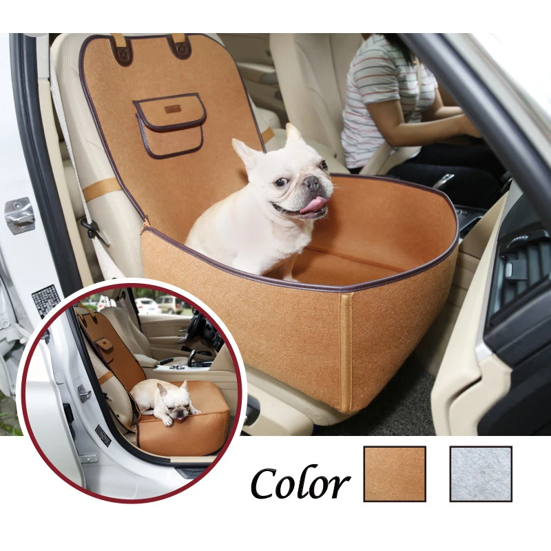 RFWCAK Felt Cloth Pet Front Seat Pet Car Carriers Comfortable Cat Mat