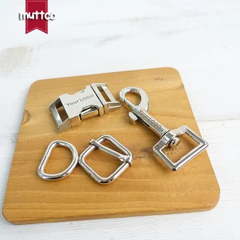 

10sets/lot (metal buckle+adjust buckle+D ring+metal dog clasp/set) 20mm engraved name buckle DIY dog accessory customize LOGO