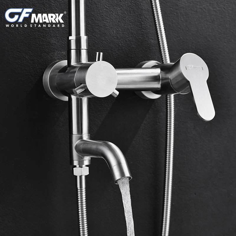 Многофункциональный душевой набор GFmark из нержавеющей стали SUS304 настенный