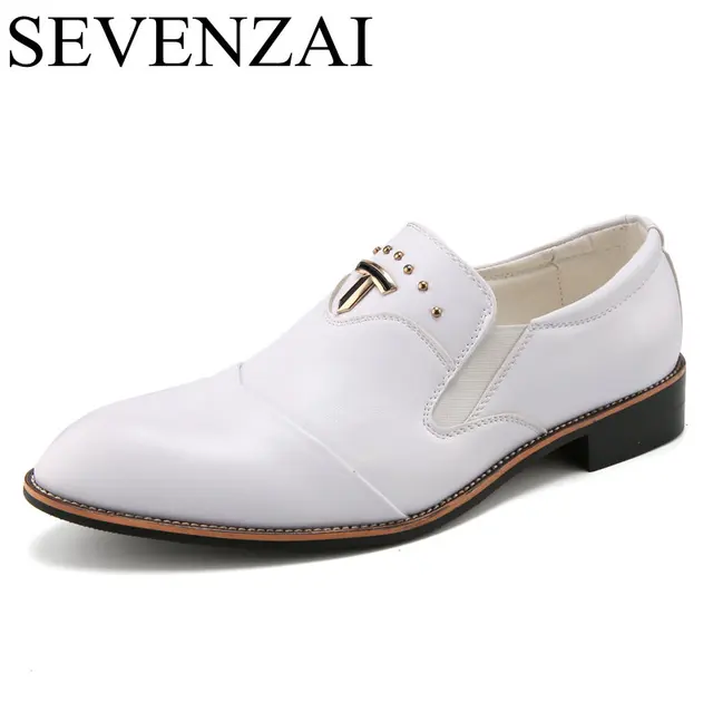 Buy mens white pointed toe dress wedding party shoes